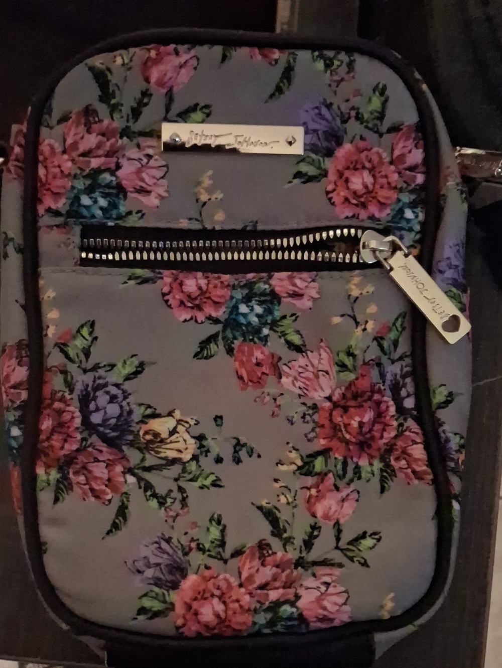 Betsey Johnson Floral Crossbody Bag - Pink & Purple Flowers